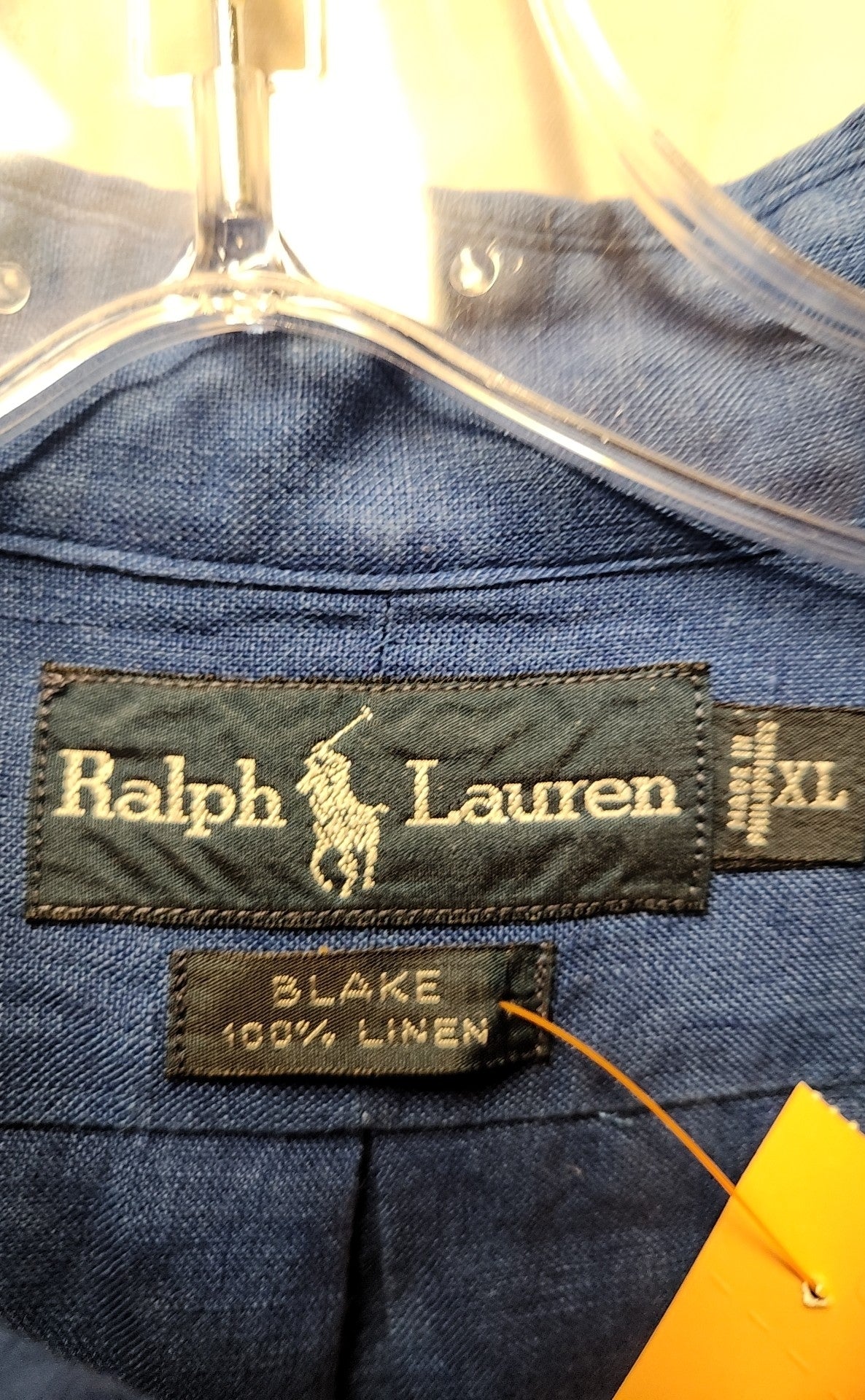 Ralph Lauren Men's Size XL Blue Linen Shirt