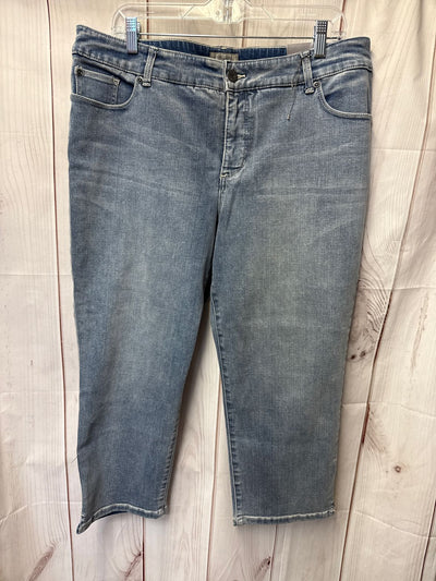 NWT Chico's Women's Size 3 = US16 Blue Jeans So Slimming Crop