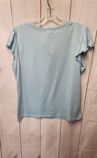 Ink+Ivy Women's Size M Light Blue Short Sleeve Top
