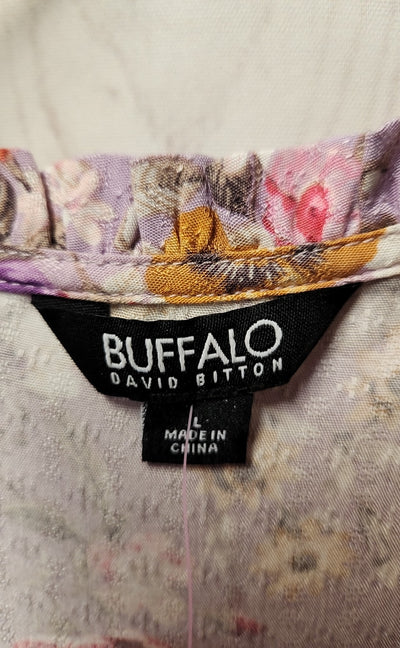 Buffalo Women's Size L Purple Floral Short Sleeve Top