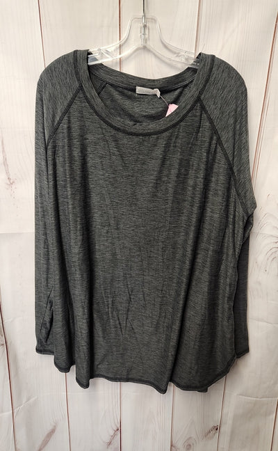 Malibu Women's Size 2X Gray Long Sleeve Top