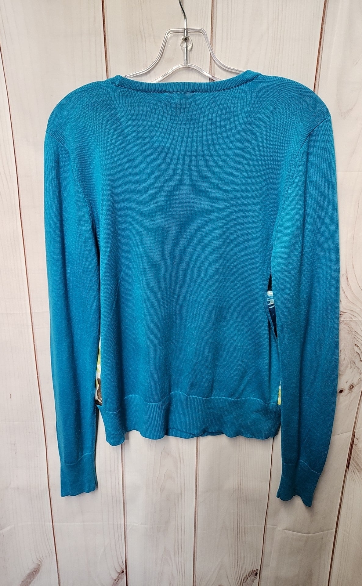 Talbots Women's Size M Blue Floral Cardigan