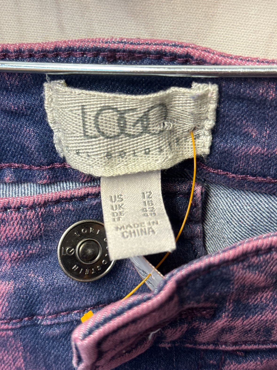 Logo Women's Size 31 (11-12) Pink & Blue Jeans Boyfriend