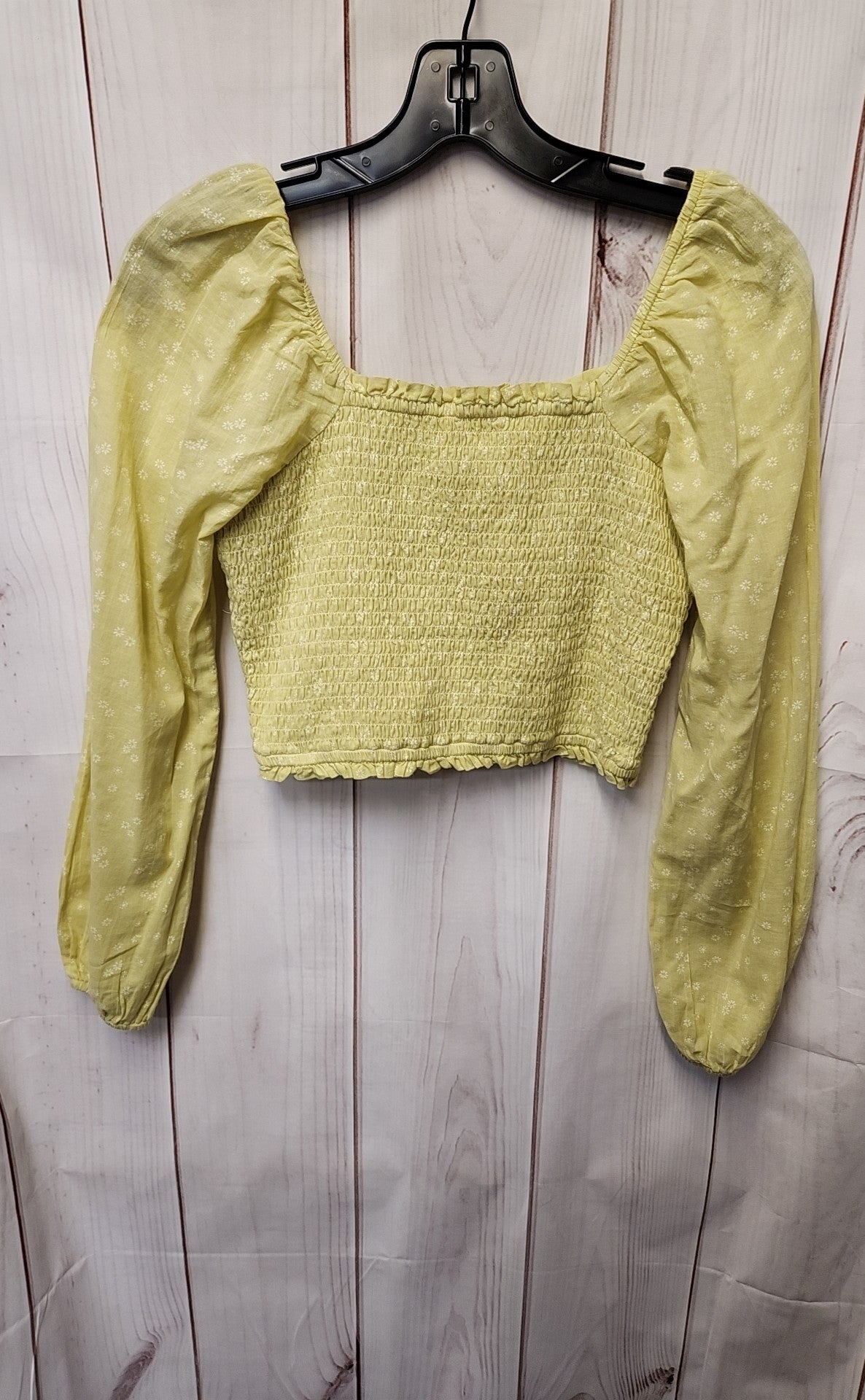 American Eagle Women's Size S Yellow Floral Long Sleeve Top