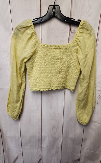 American Eagle Women's Size S Yellow Floral Long Sleeve Top