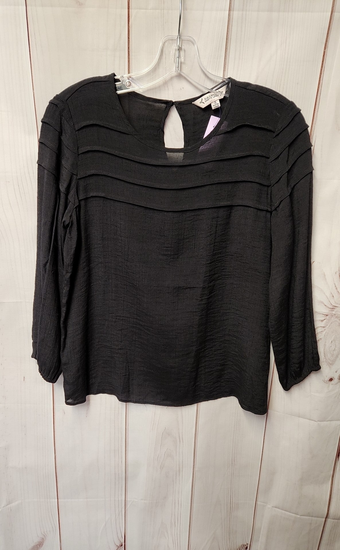 Nanette Lepore Women's Size S Black 3/4 Sleeve Top