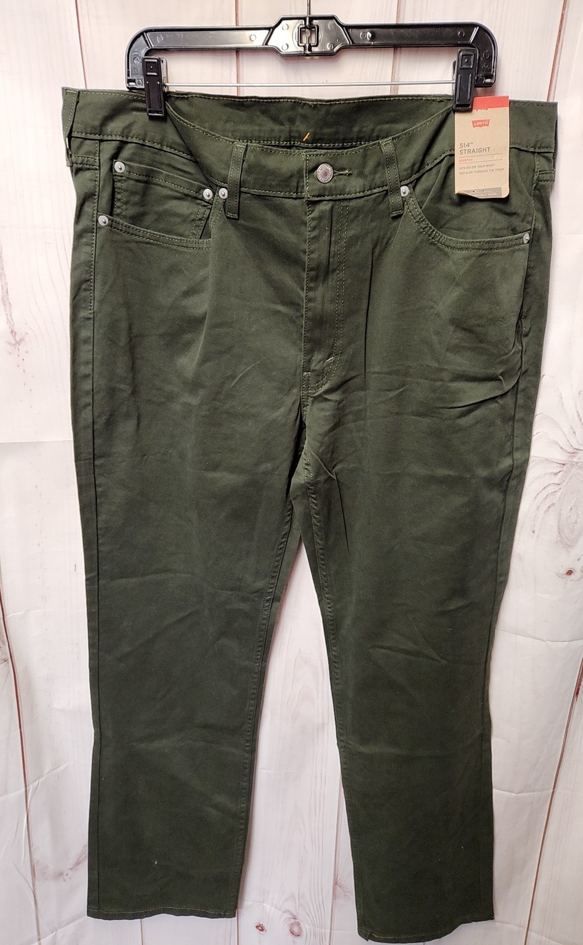 NWT Levis Men's Size 38x32 Green Pants 514 Straight