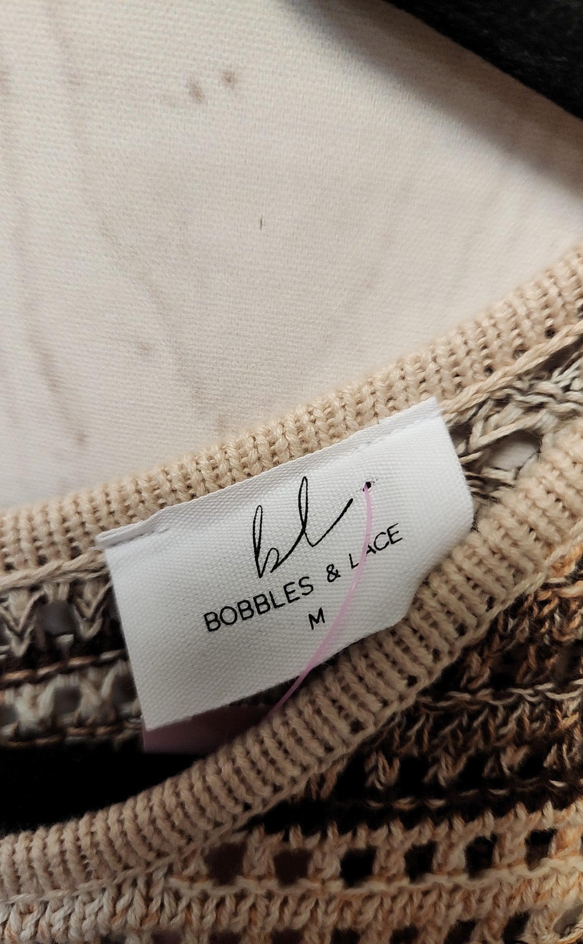 Bobbles & Lace Women's Size M Brown Knit Cover-Up