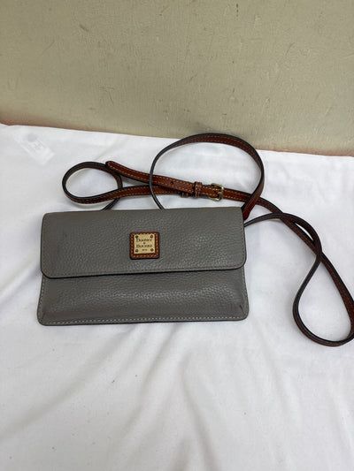 Dooney & Bourke Gray Leather Crossbody Purse Bag AS IS - stained inside