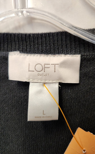 Loft Women's Size L Black Beaded Cardigan