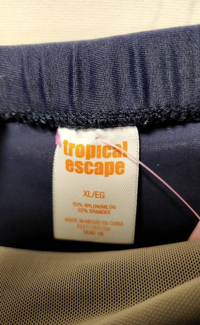 Tropical Escape Women's Size XL Navy Swim Bottom
