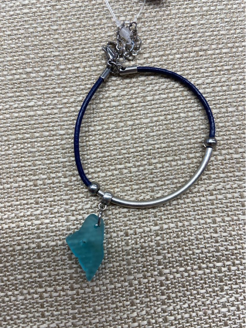 Blue Seaglass Bracelet