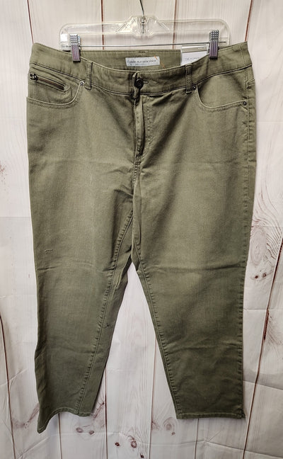 NWT Chico's Women's Size 3 = US 16 Green Pants Ankle