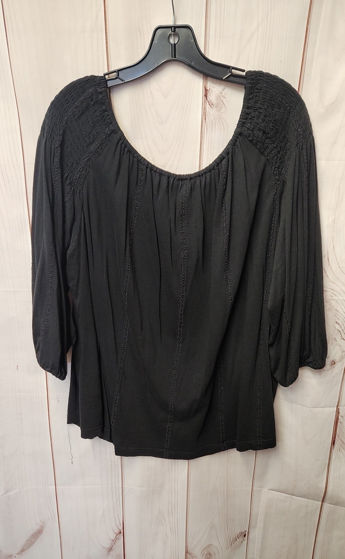 Lauren by Ralph Lauren Women's Size 2X Black 3/4 Sleeve Top