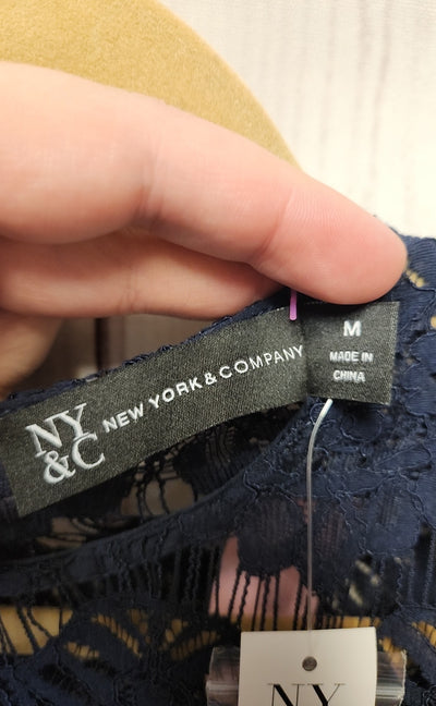 NWT NY & Co Women's Size M Navy Lace Dress