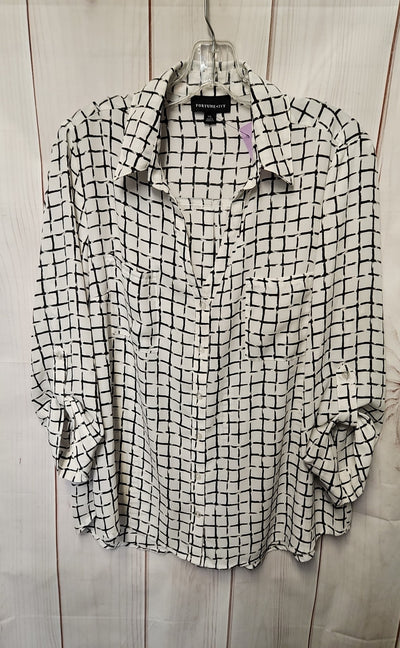 Fortune & Ivy Women's Size XXL White Long Sleeve Top
