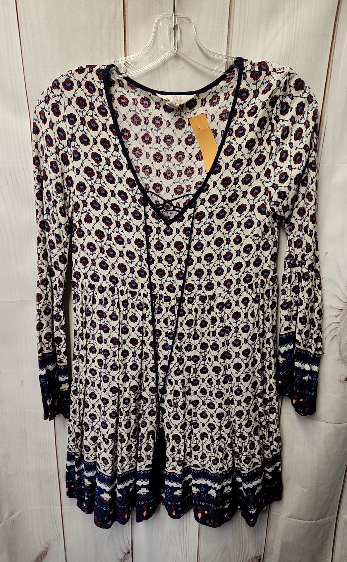 Sun & Shadow Women's Size S White & Red Floral Dress