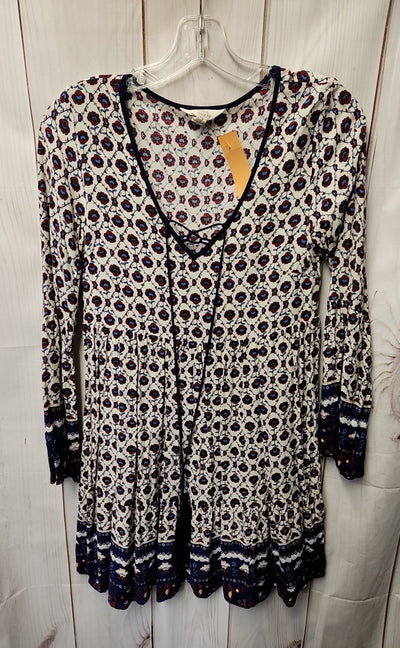 Sun & Shadow Women's Size S White & Red Floral Dress