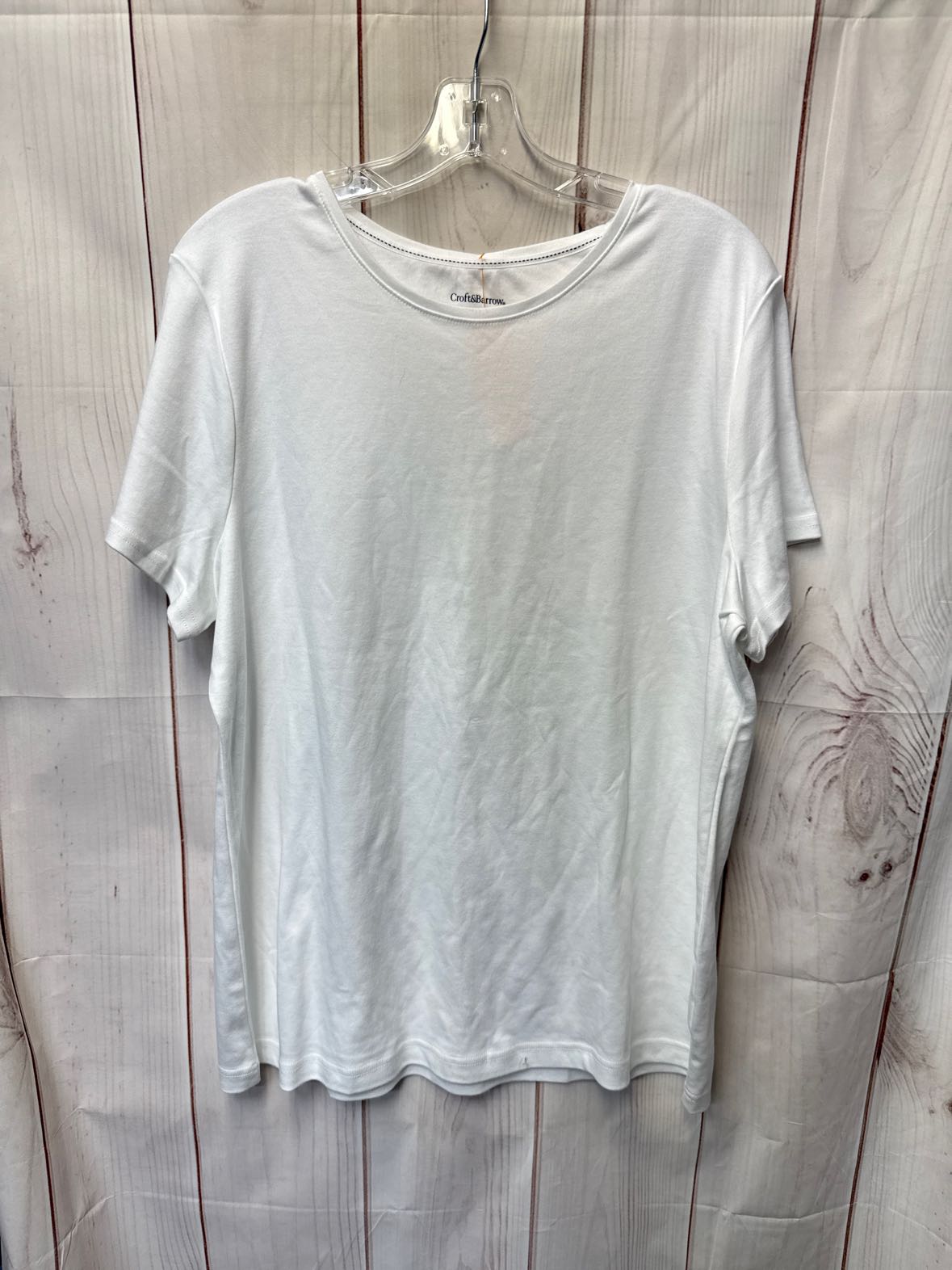 NWT Croft & Barrow Women's Size XXL White Short Sleeve Top
