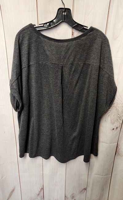 Style & Co Women's Size 4X Gray Short Sleeve Top
