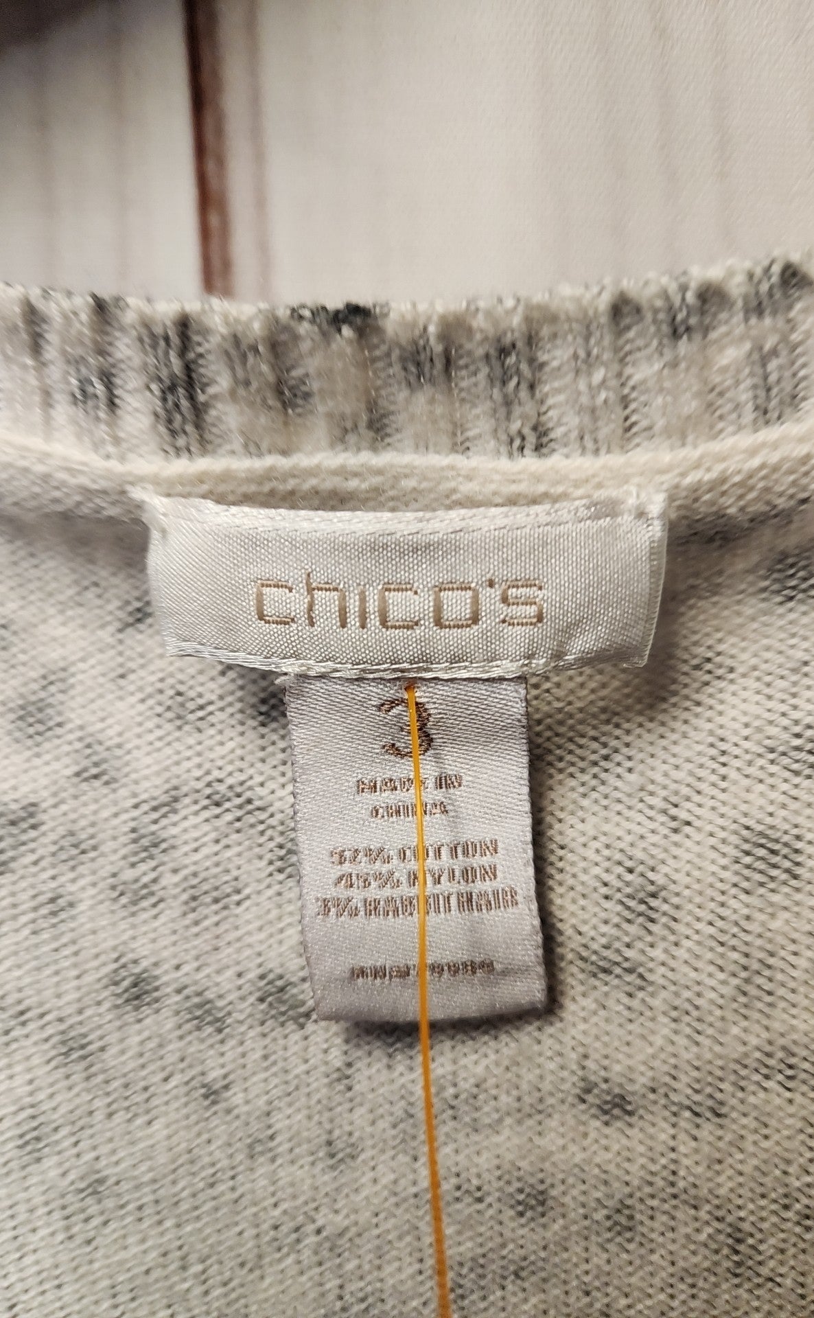 Chico's Women's Size 3 = US XL Gray Animal Print Sweater