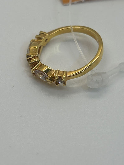Ring Size 6 Gold Ring with crystal stones