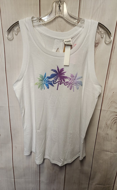 NWT Pink Women's Size S White Sleeveless Top