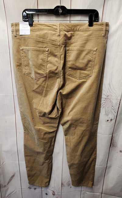 Talbots Women's Size 16 Tan Corduroy Glitter Pants Courduroy Jegging
