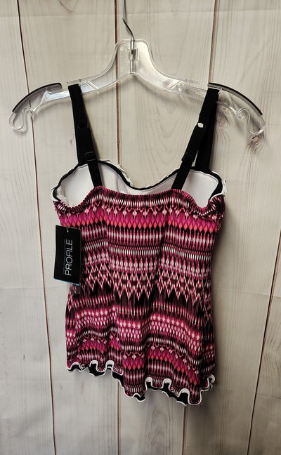 NWT Profile Women's Size 32E Pink Swim Top