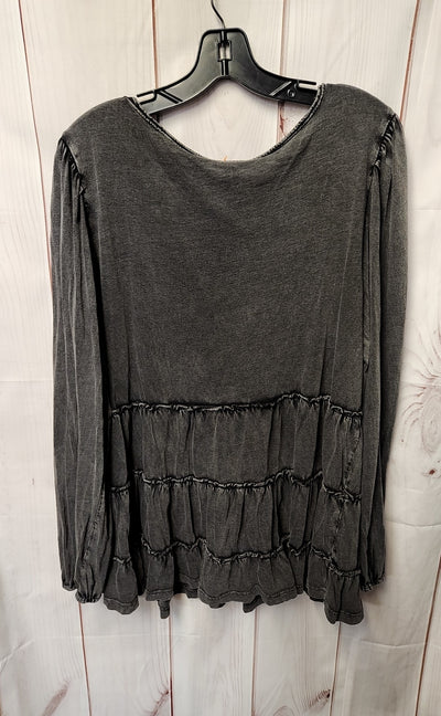 Anthropologie Women's Size L Gray Long Sleeve Top