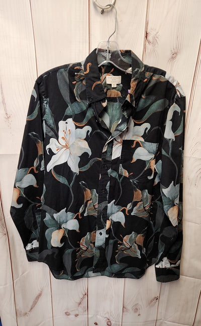 Club Monaco Men's Size M Black Floral Shirt