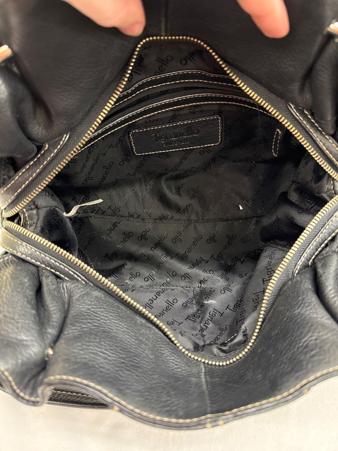 Tignanello Black Leather Purse Bag