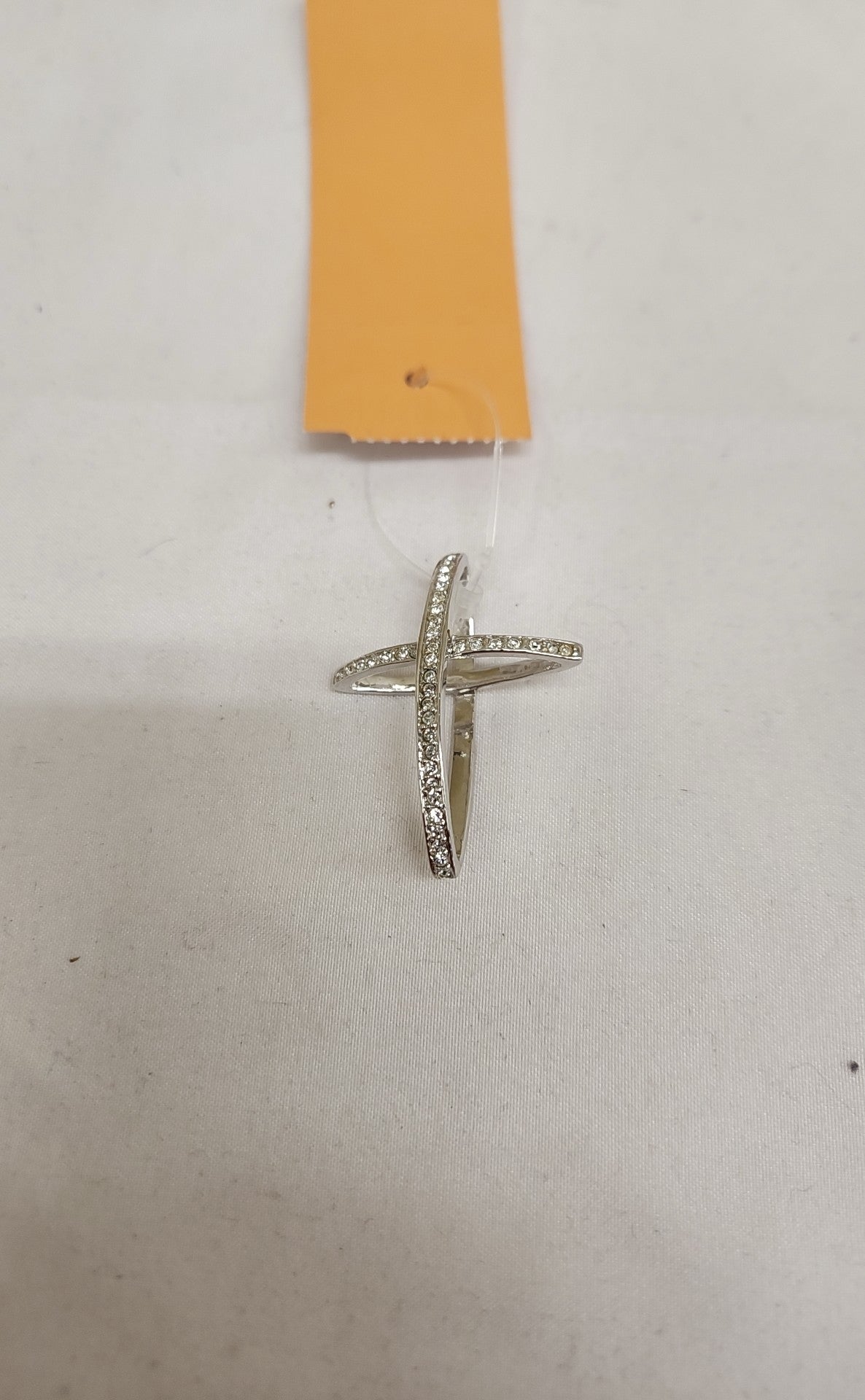 Silver Rhinestone Cross Pendant