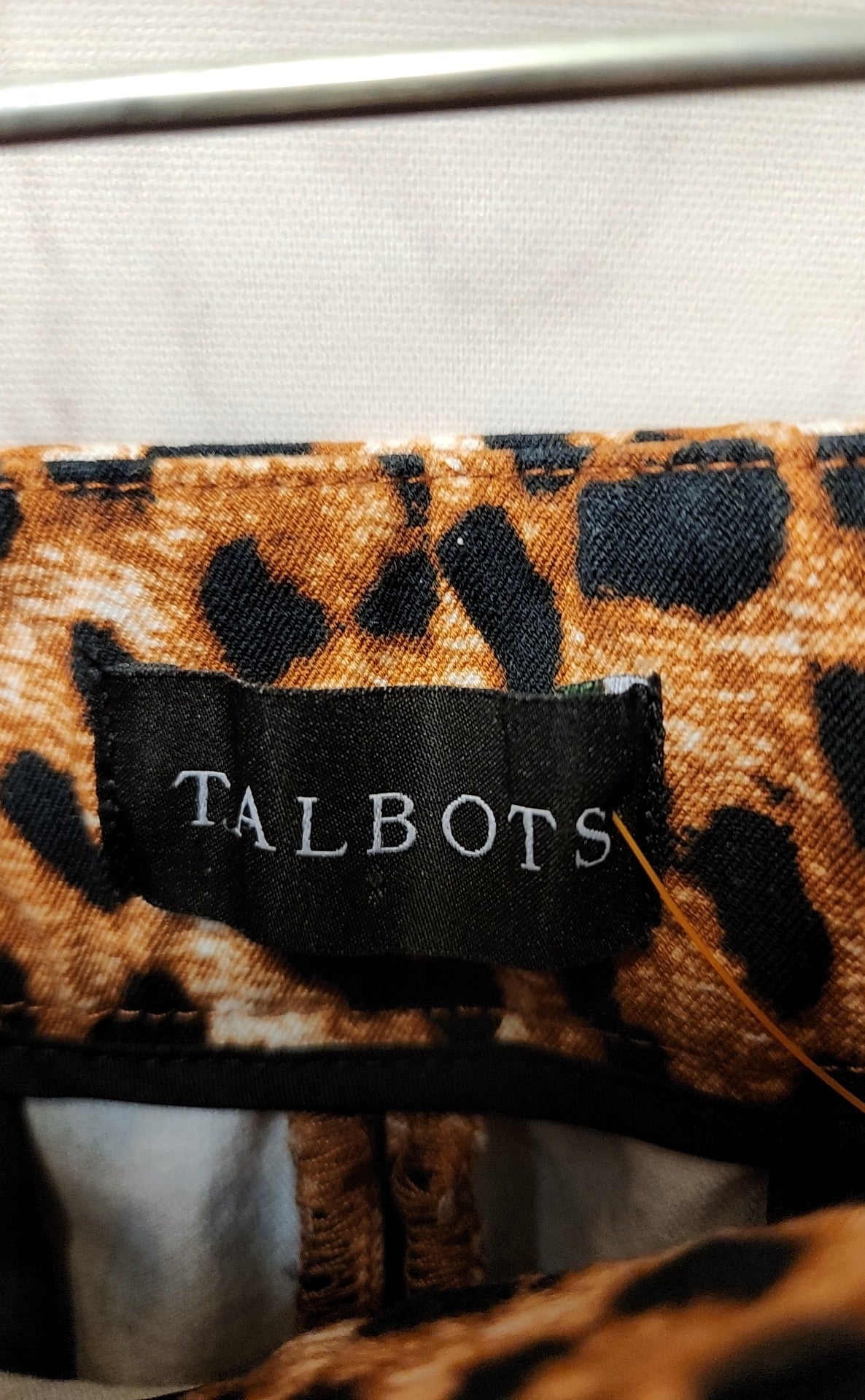 Talbots Women's Size 12 Petite Brown Animal Print Pants Chatham Ankle Pant
