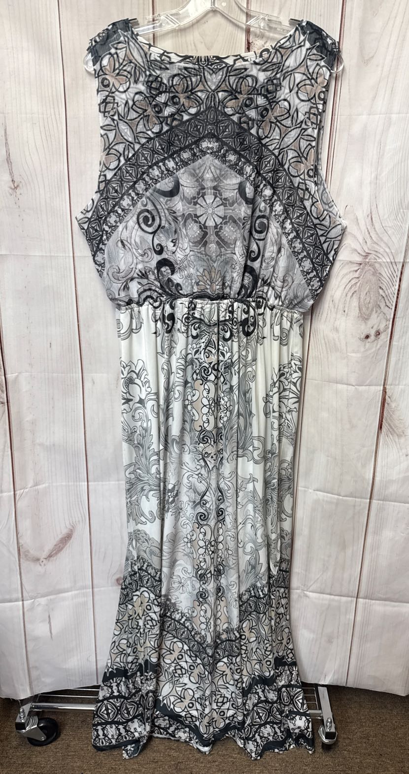 Style & Co Women's Size XL White & Gray Dress