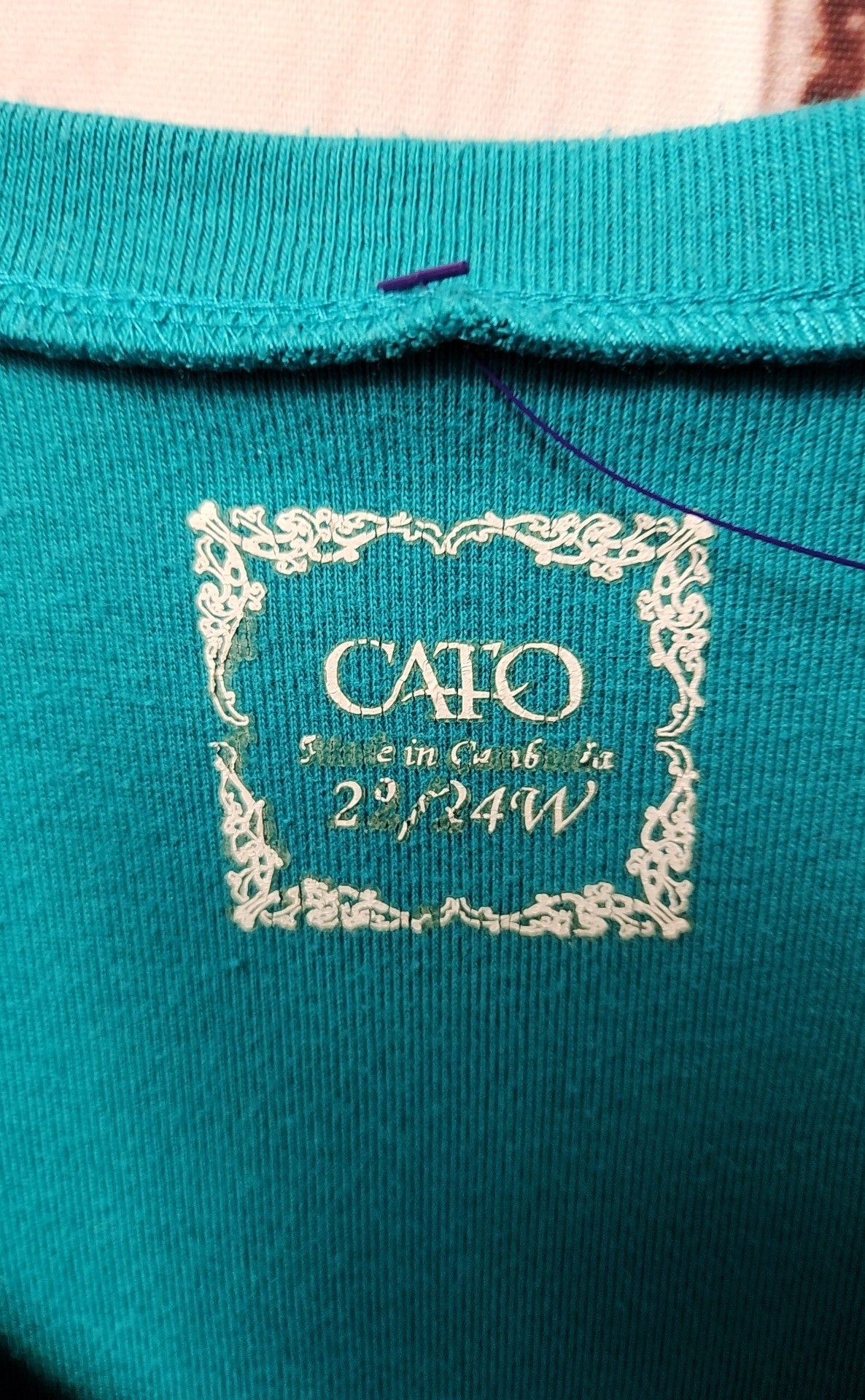 Cato Women's Size 22/24 Teal Short Sleeve Top