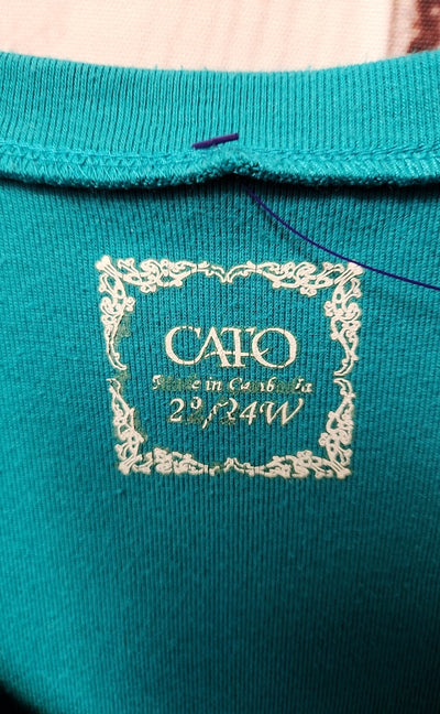 Cato Women's Size 22/24 Teal Short Sleeve Top