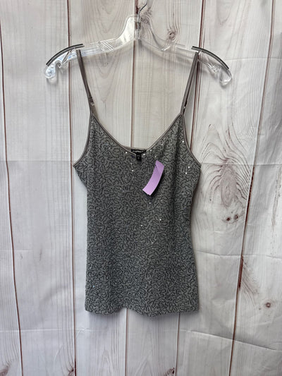 Express Women's Size M Brown & Silver Sequined Sleeveless Top