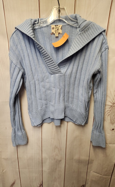 Hippie Rose Women's Size M Light Blue Hooded Sweater
