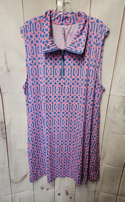 Lulu B Women's Size 3X Pink & Blue Dress