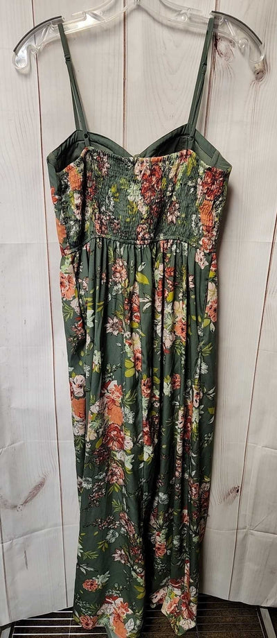 BOG Collective Women's Size M Green Floral Dress