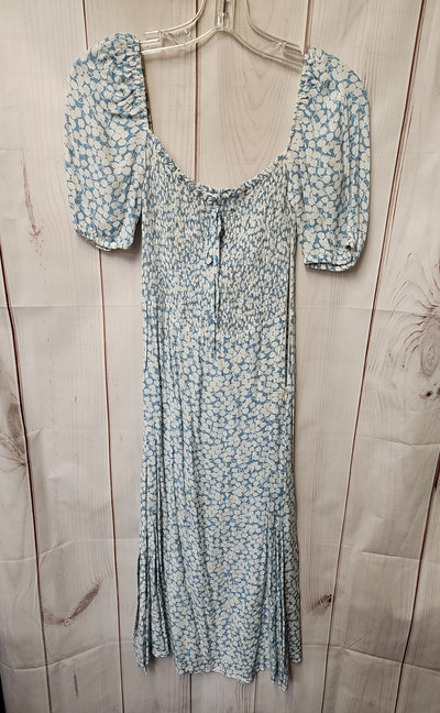 Faithfull The Brand Women's Size 4 White & Blue Floral Dress