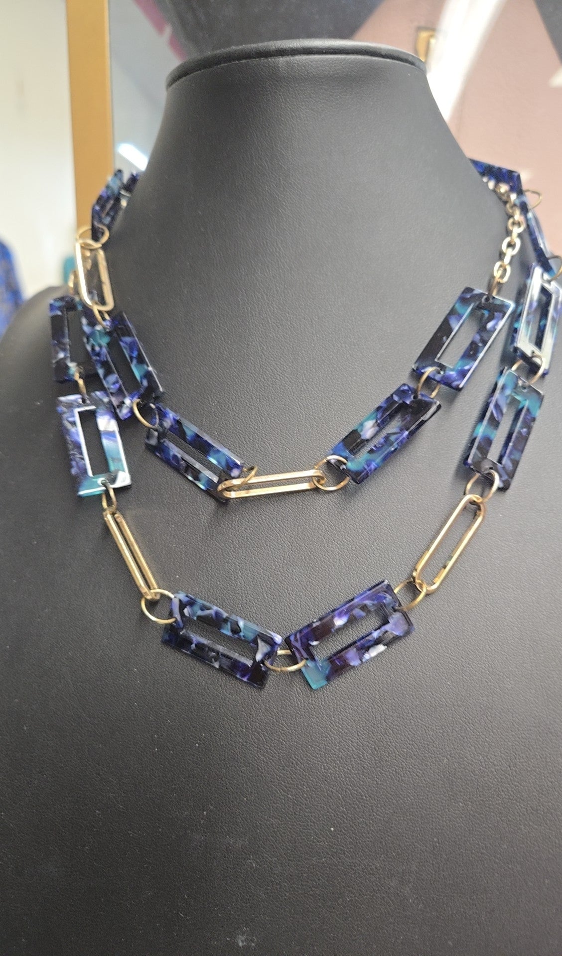 Blue Link Necklace