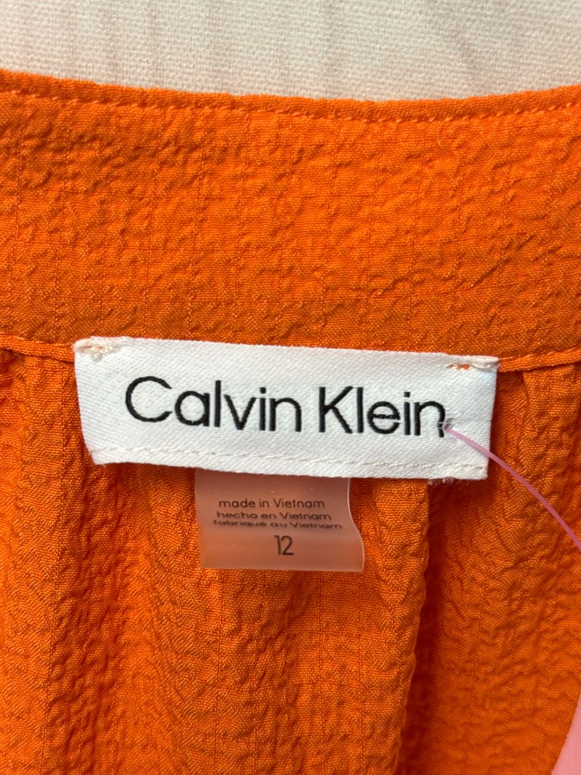 Calvin Klein Women's Size 12 Orange Dress