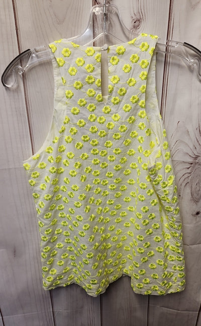 J Crew Women's Size 4 Lime Green Embroidered Sleeveless Top