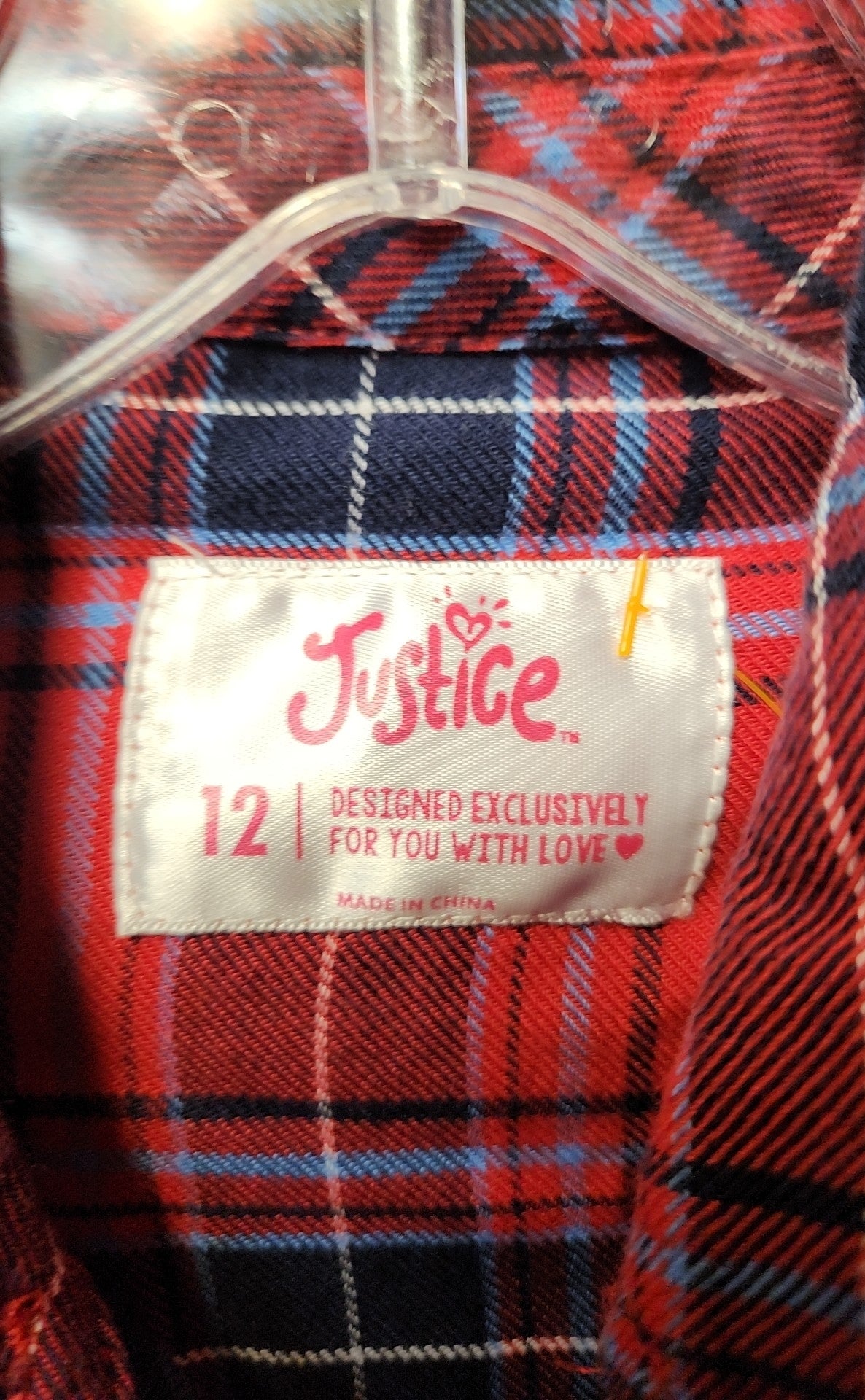 Justice Girl's Size 12 Red Shirt