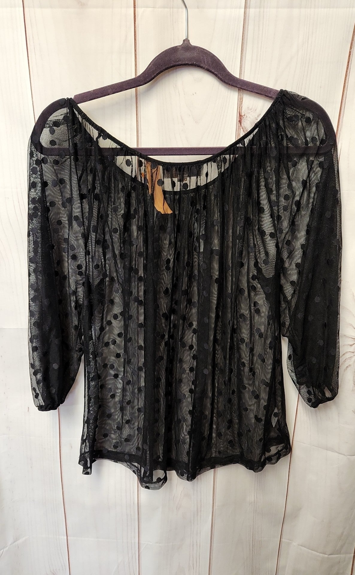 NWT Loft Women's Size M Black 3/4 Sleeve Top