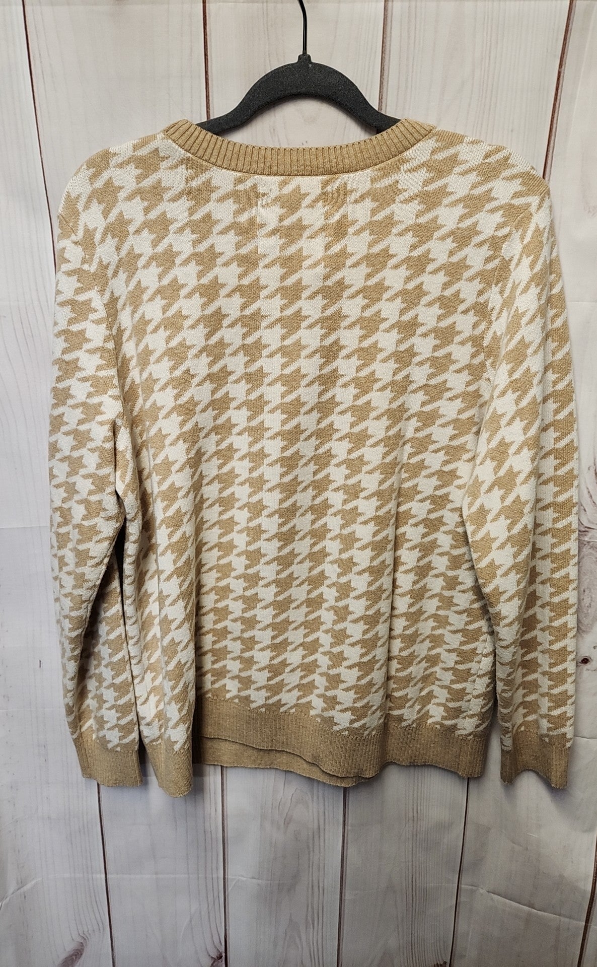 Croft & Barrow Women's Size L White & Tan Sweater