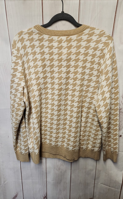Croft & Barrow Women's Size L White & Tan Sweater