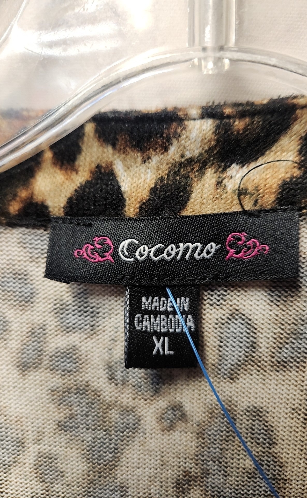 Cocomo Women's Size XL Brown Animal Print Long Sleeve Top